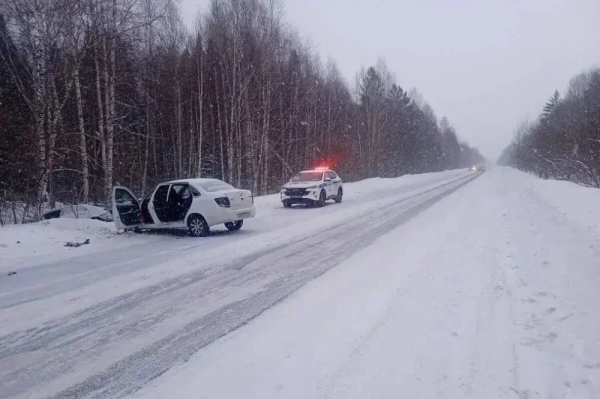    Двое взрослых и двое подростков пострадали в лобовом ДТП под Томском