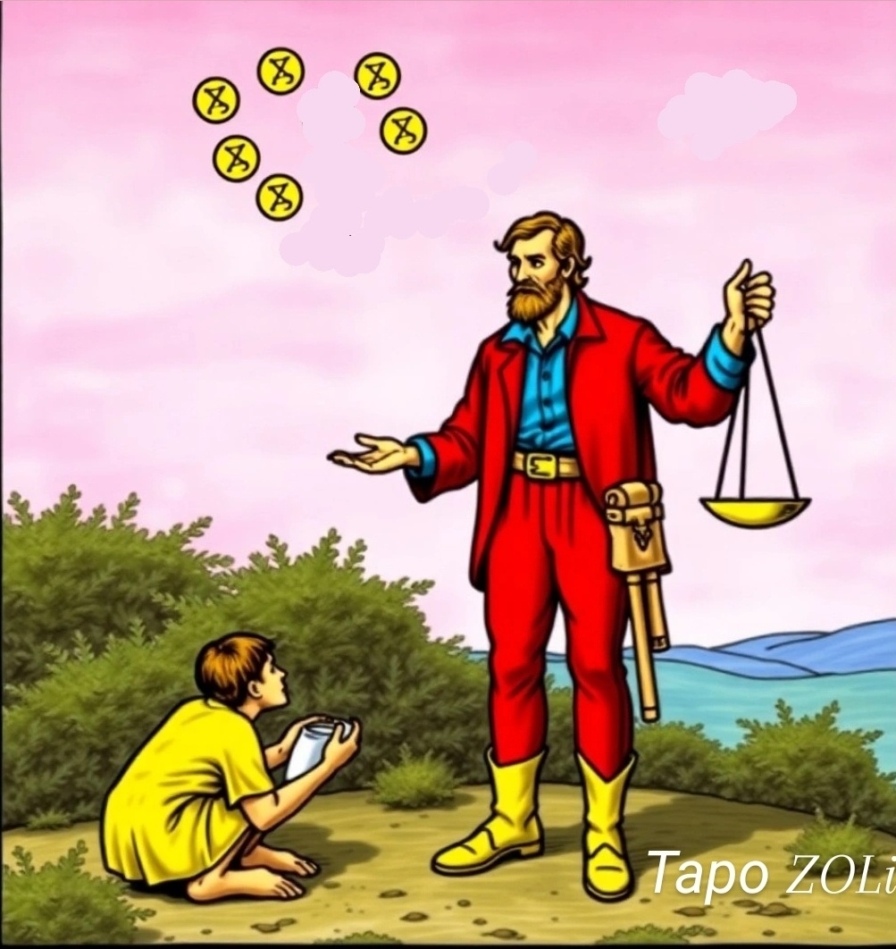 Шестёрка Пентаклей Таро ZOLi