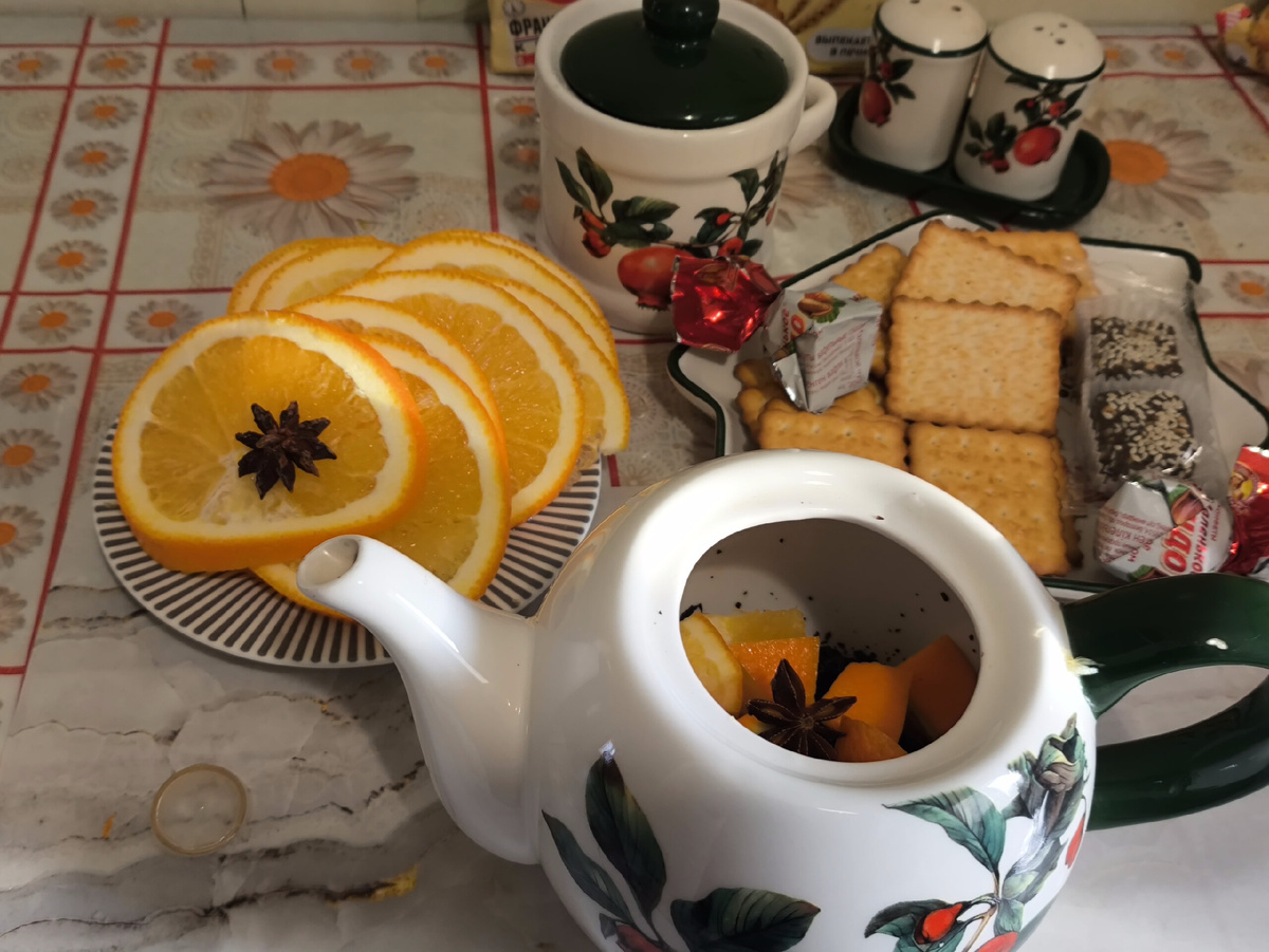 Апельсин обычно добавляют сушёный 