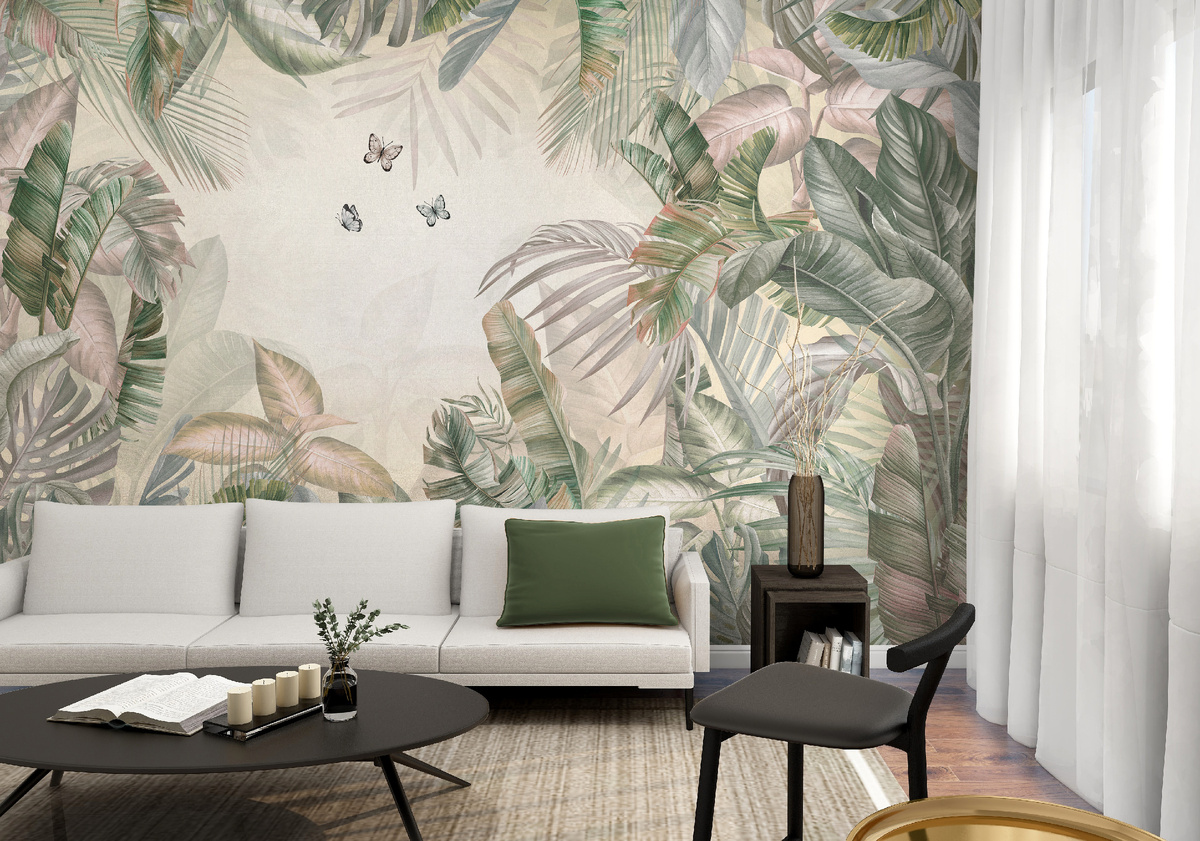 Ссылка на фреску с авторским изображением: https://art-fresco.ru/catalog/tropicheskie_listya/babochki_v_tropikakh?sphrase_id=117330