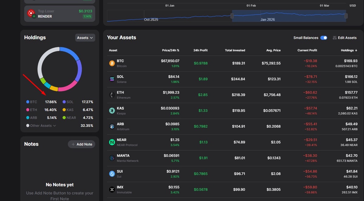 Биткоин вышел на первое место по доле в портфле 