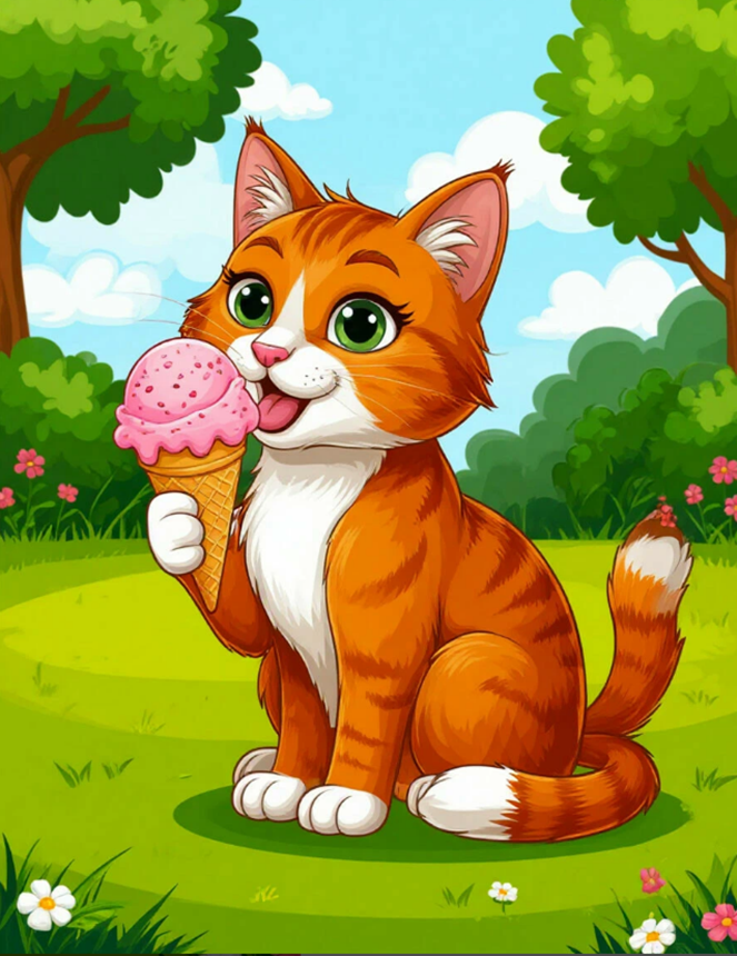 Просто котик с мороженкой от Шеда
