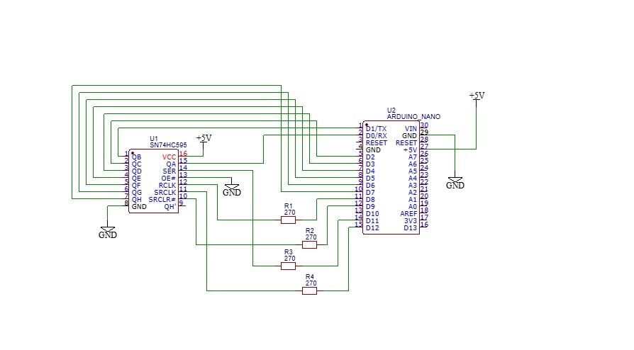 схема с 74HC595