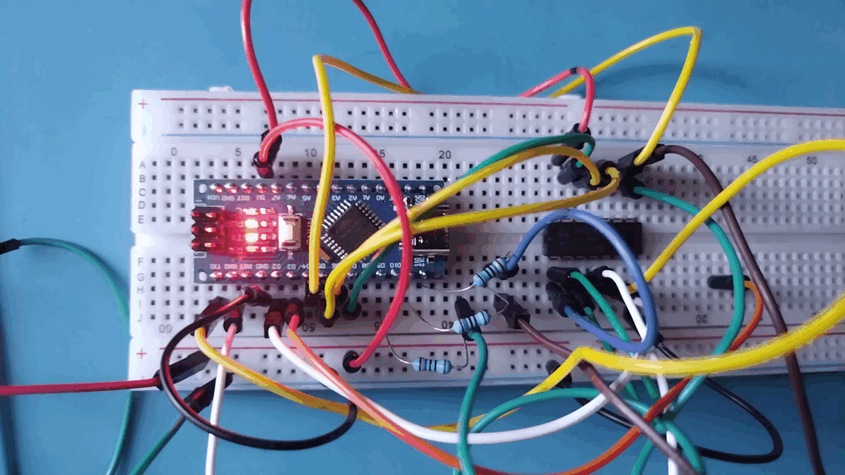 тест с бракованной 74HC164