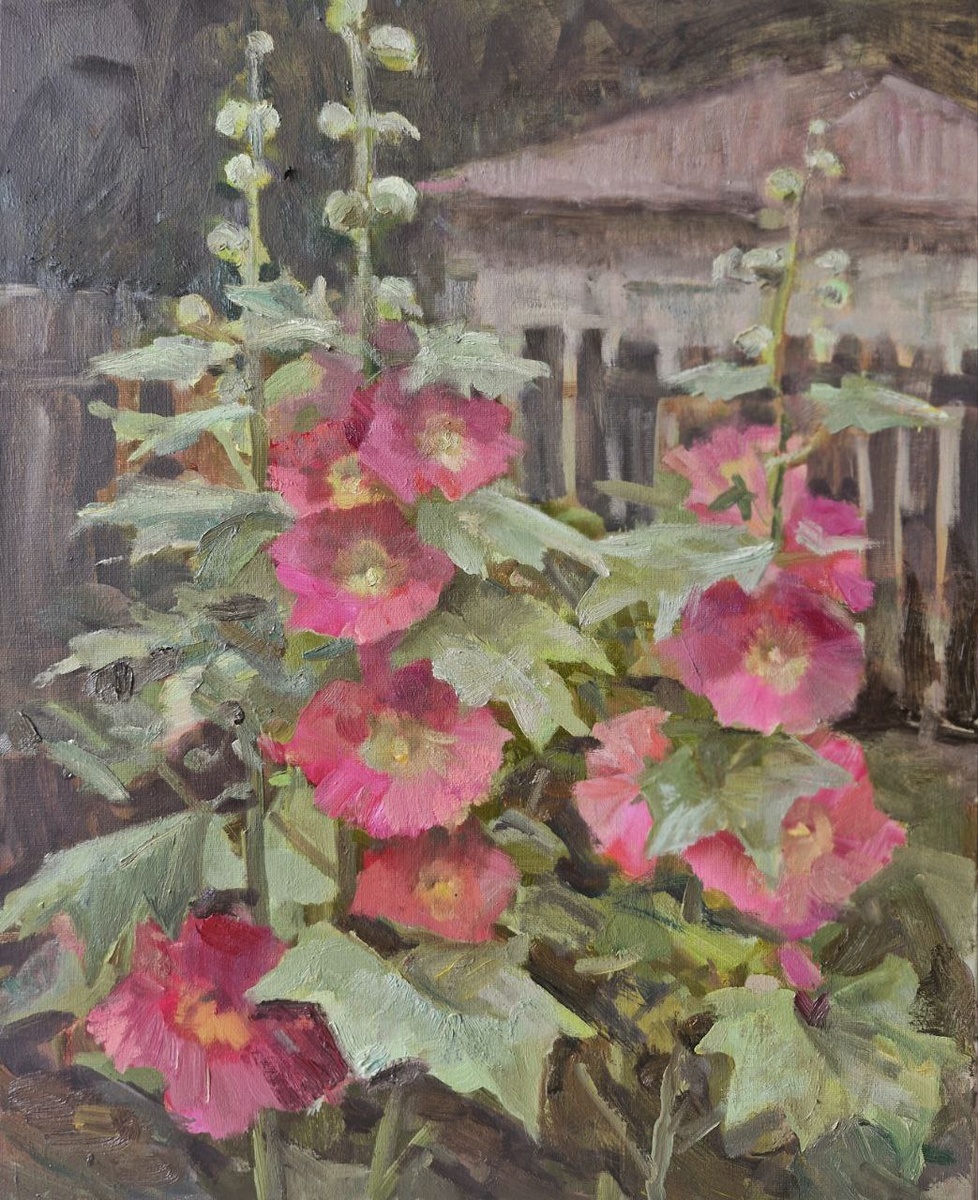 С. Родионова Мальвы хм 50х40 2025