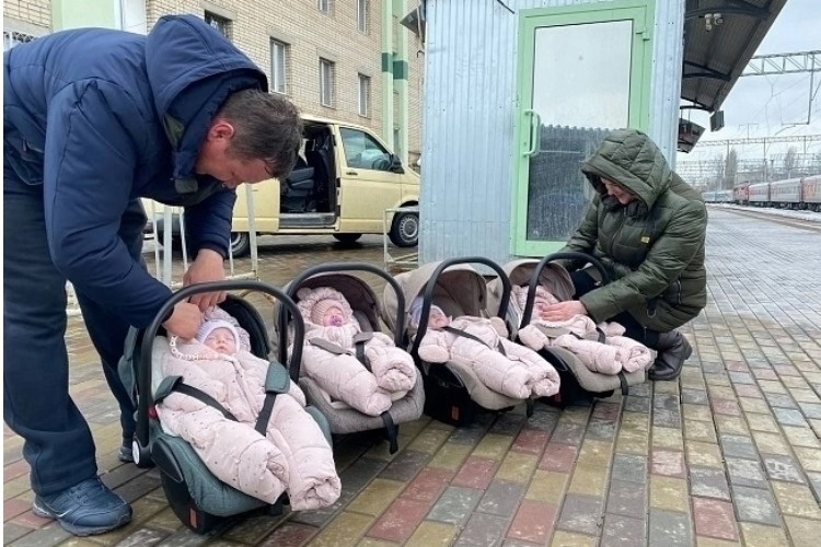 Четверня приехала расти домой