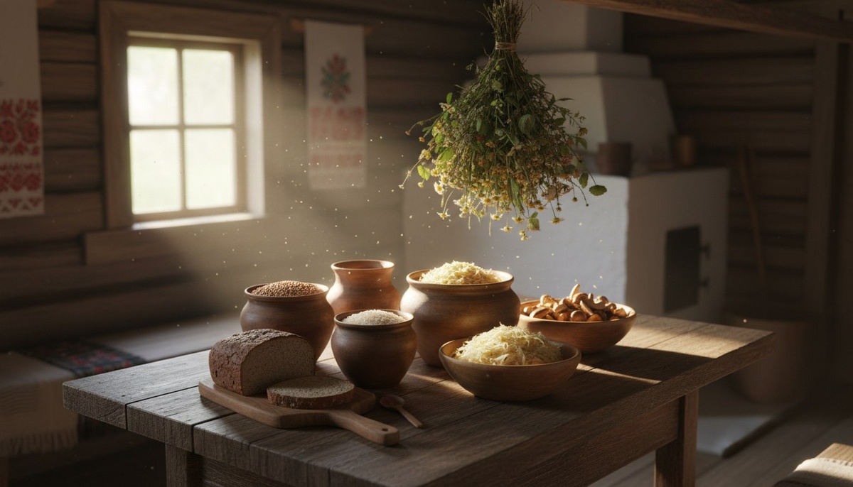 Квашеная капуста, солёные грузди, ржаной хлеб — основа постного стола наших предков. Просто, сытно, мудро.