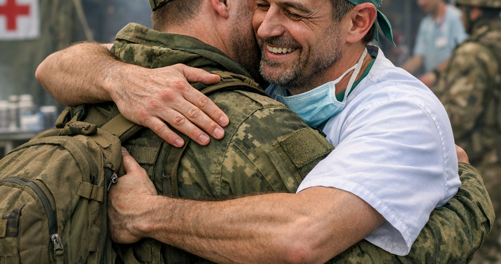 – Прозвище у него такое, Гардемарин. Служит он в прифронтовом госпитале, где хирургическим корпусом заведует Дмитрий Соболев, наш с доктором