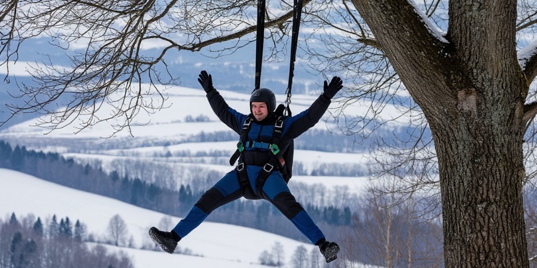 50-летний парашютист застрял на дереве в Томской области