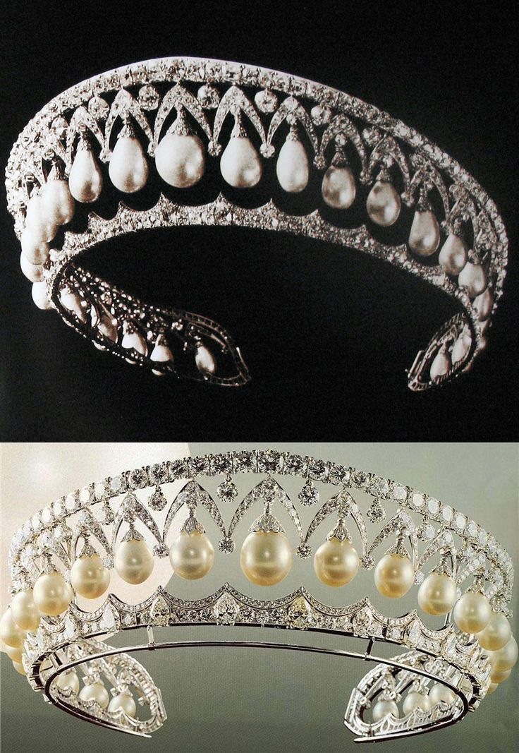 Российская императорская диадема с крупными жемчужными подвесками, около 1815 года
