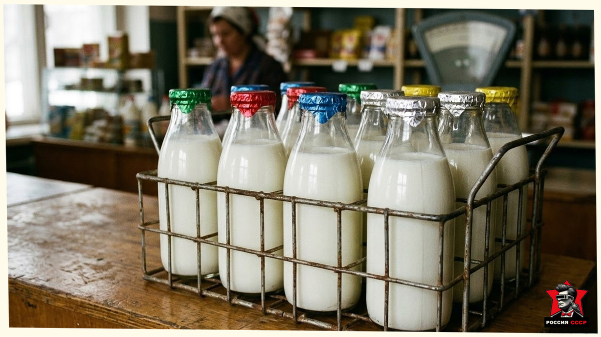 Молоко в бутылках СССР