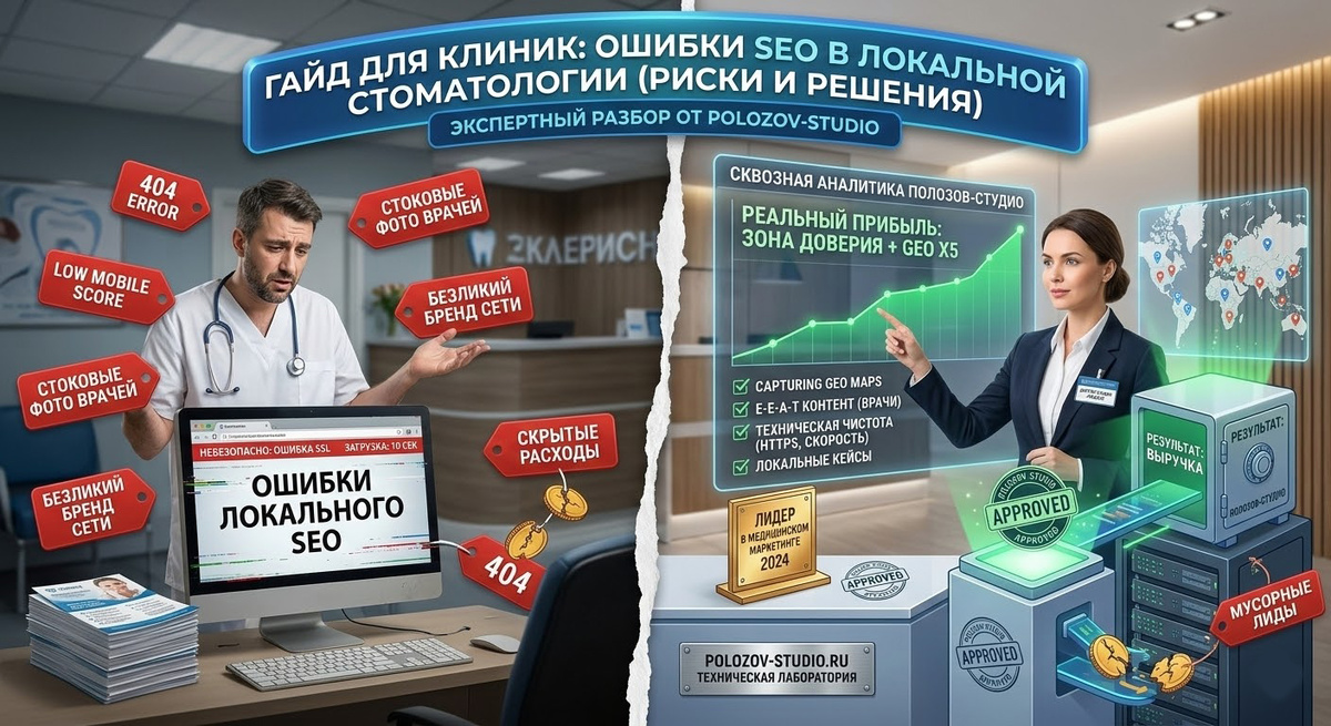 Ошибки в SEO для локального бизнеса (стоматология рядом). Как не проиграть сетевым клиникам. 