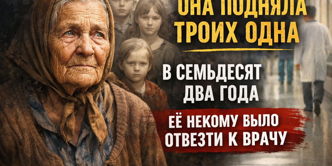 Она подняла троих одна. В семьдесят два года её некому было отвезти к врачу