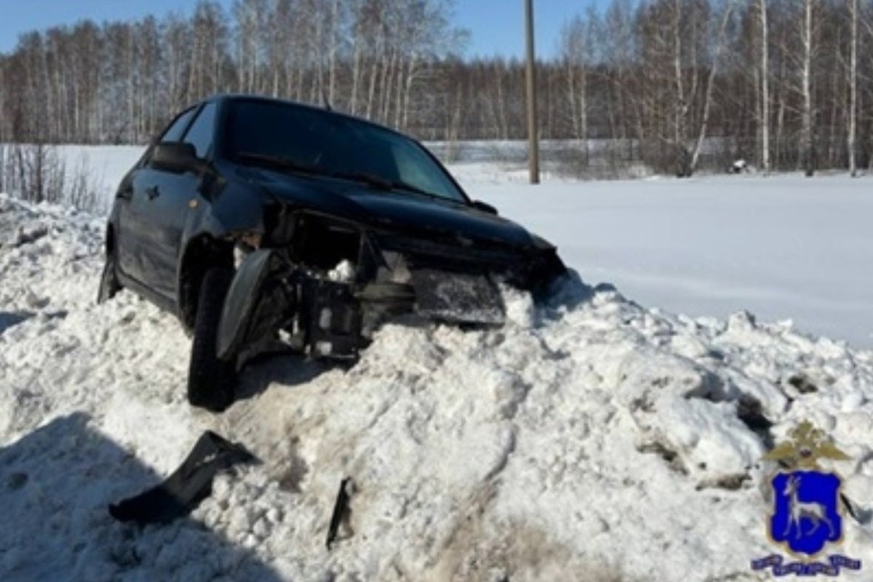    38-летний водитель наехал на снежный вал на автодороге "Долматовка - Комсомольский" фото: ГУ МВД России по Самарской области