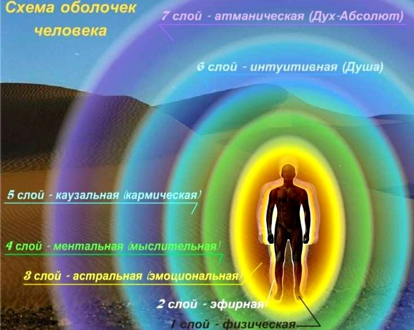 Схема человеческих оболочек (тел).  Изображение из открытых источников.