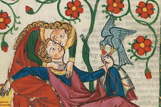 Миниатюра из знаменитого «Кодекса Манессе» (Codex Manesse), созданного в начале XIV века