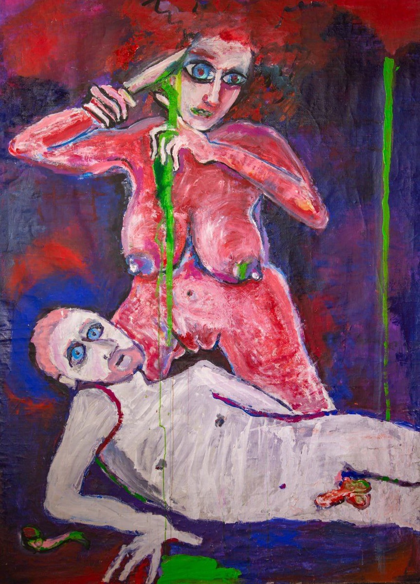 «Винсент Ван Гог — алая помада», холст, акрил, 180х130, 2014 г.