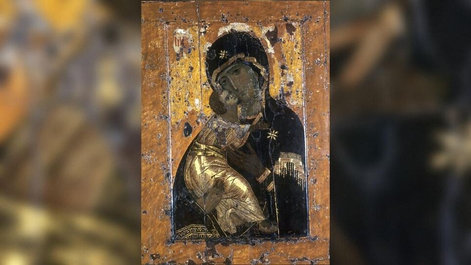    репродукция иконы «Богоматерь Владимирская». XII век. Государственная Третьяковская галерея / РИА «Новости»