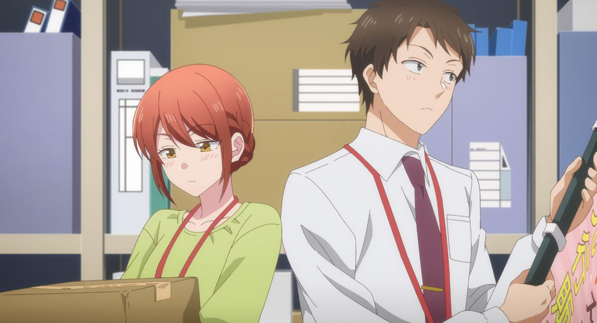 Кадр из аниме «Ты умеешь хранить секреты?» (Kono Kaisha ni Suki na Hito ga Imasu, 2025). © Akamaru Enomoto / Maho Film