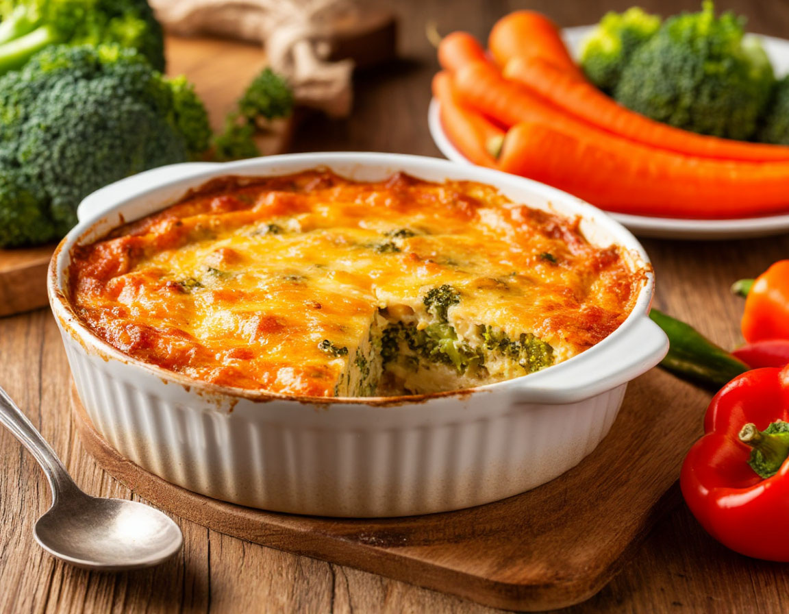 Яркая запеканка с овощами, которую дети едят с удовольствием