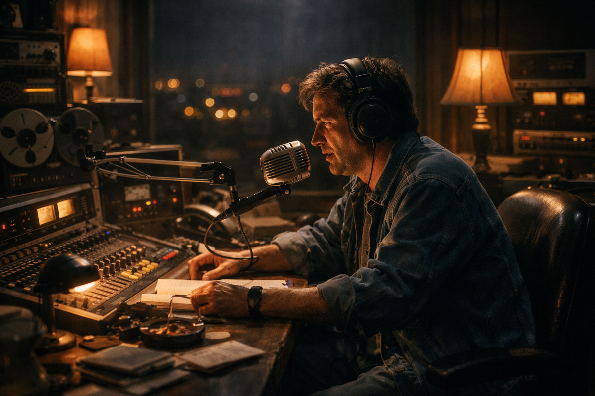 Ночной ведущий в радио-студии 90-х