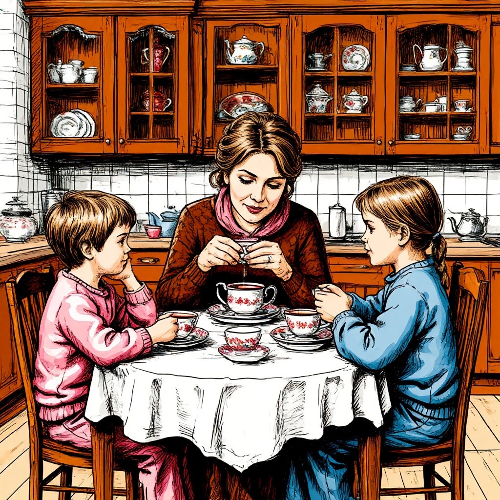 У мамы дома на кухне так хорошо. Мы посидим, поговорим с ней о чём-то неважном, папа пришёл.