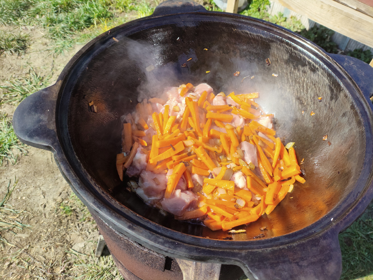 Мяско тоже обжаривается