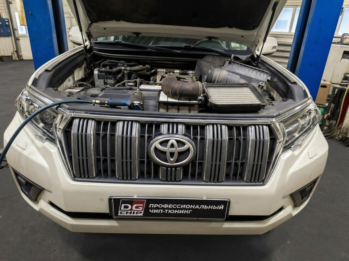 Toyota Land Cruiser Prado 150 2022 2.8D (200 л.с.) — комплекс: DPF OFF + EGR OFF + Stage 1 238 л.с. + настройка АКПП