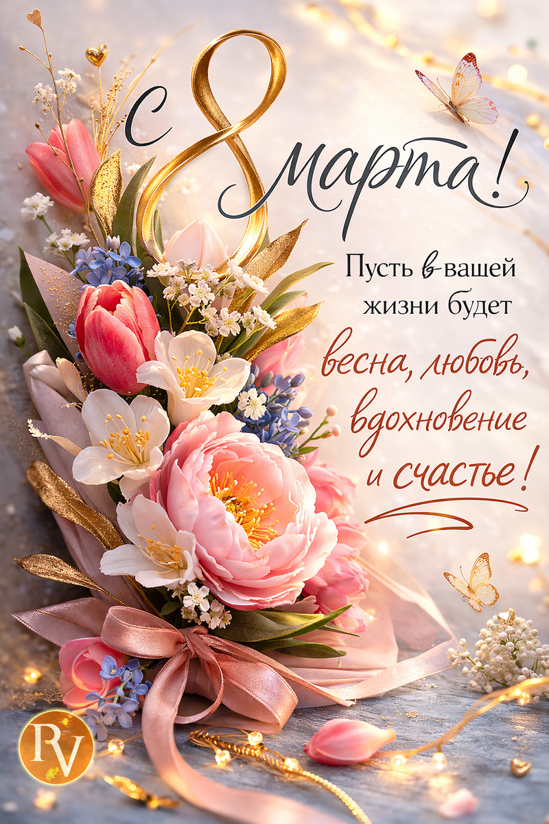 Обложка - открытка , 8 марта.