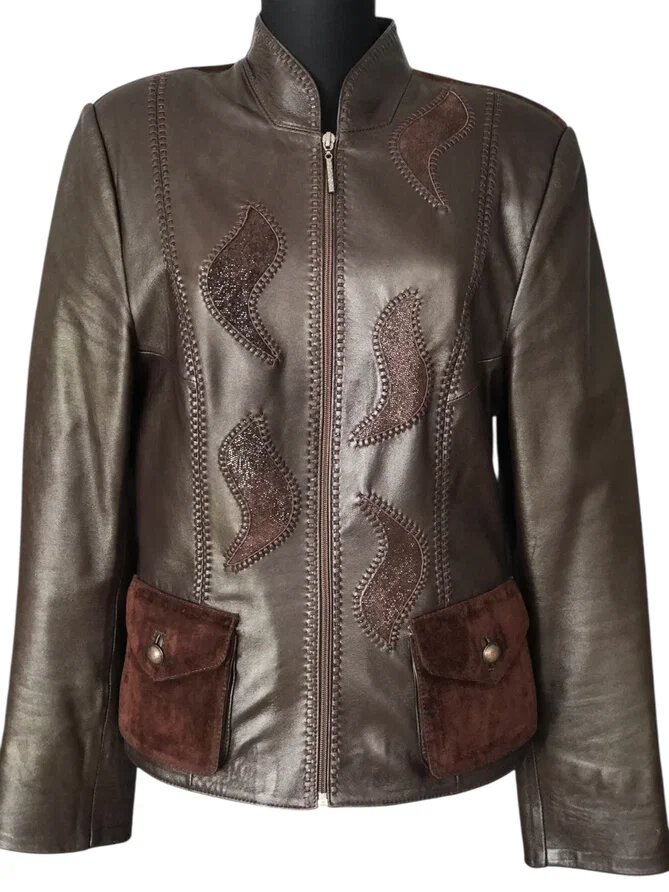 Переделка женского жакета из кожи. Ателье Ирины Берзиной.