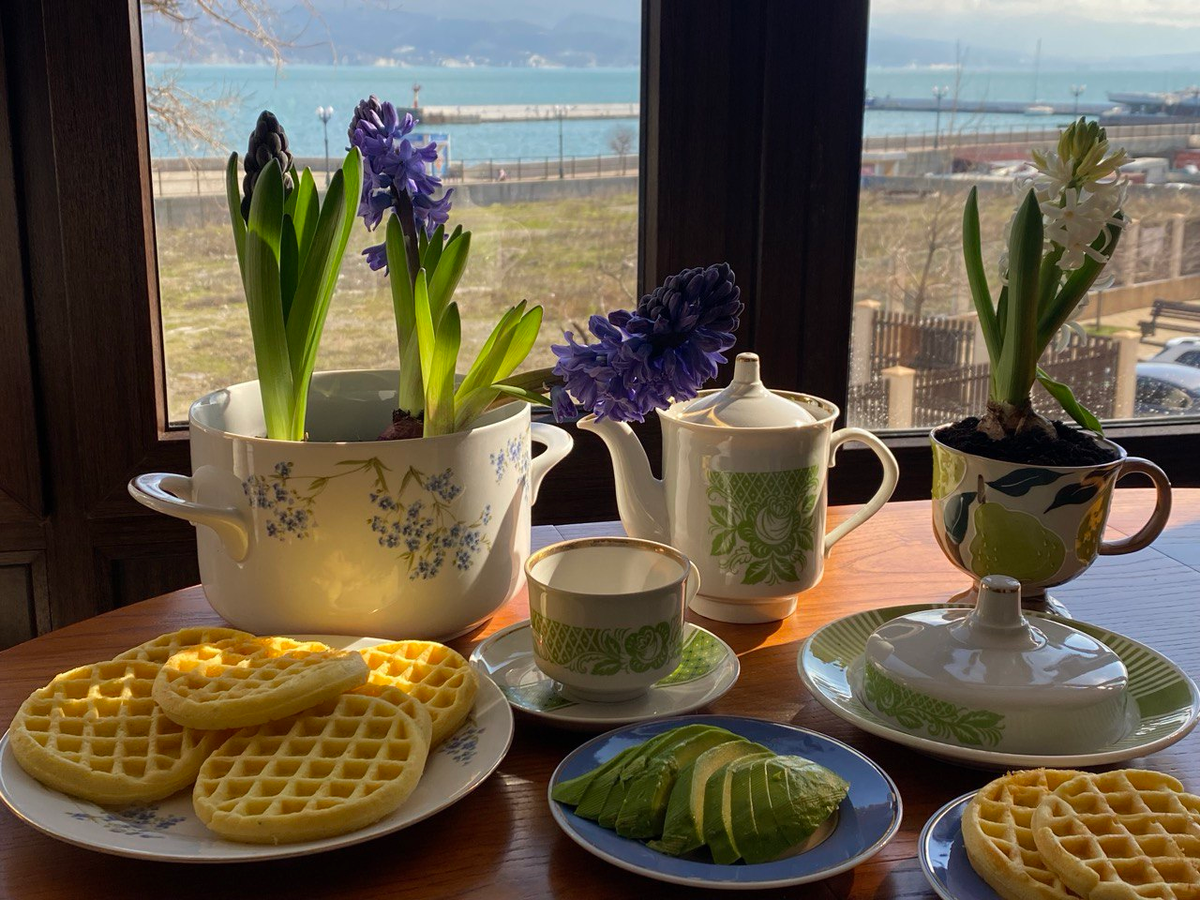 Утром я испекла любимые вафли