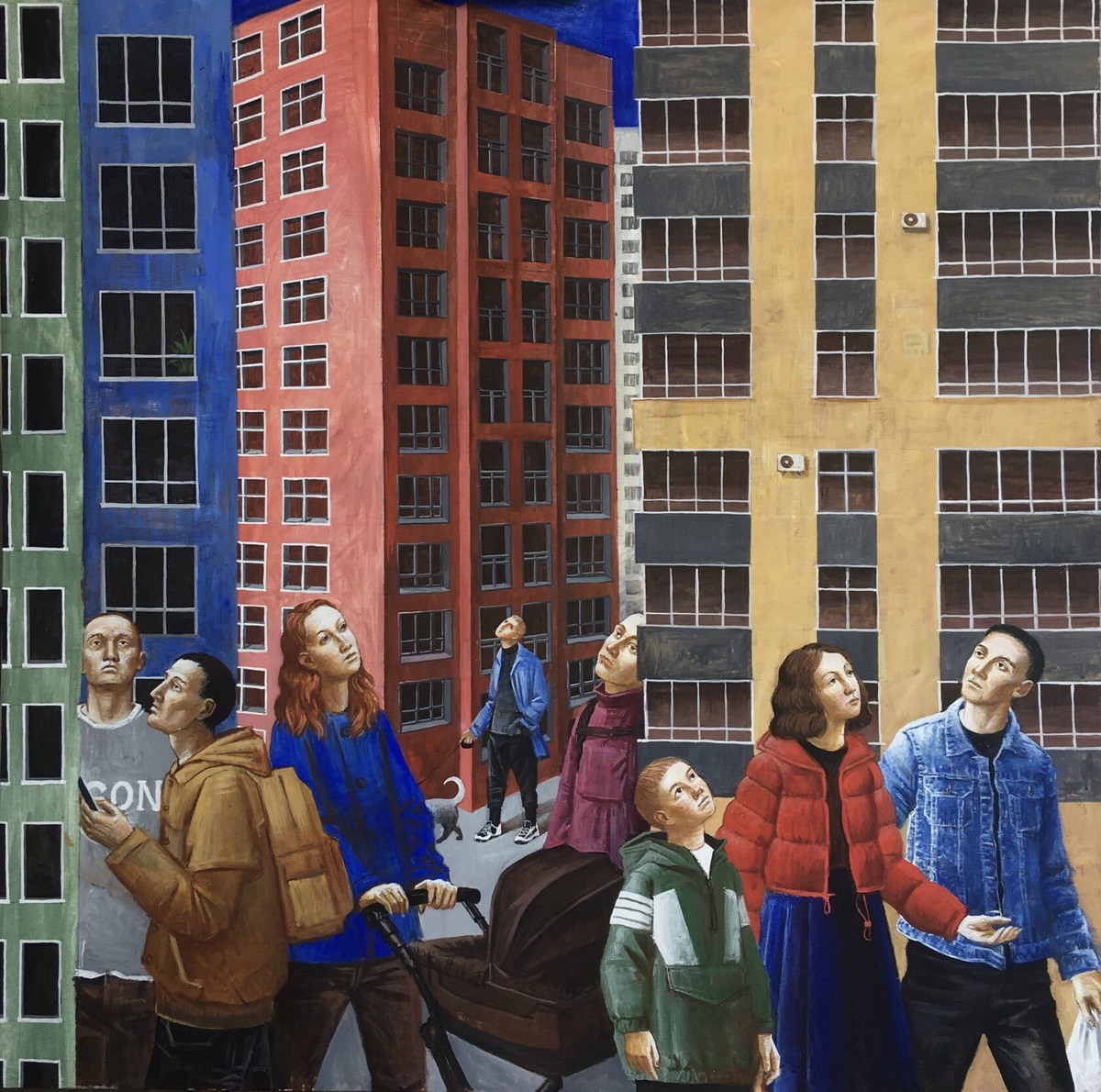 © Ксения Власова. ЖК Самоцветы. Холст, темпера, 100 х 100см. 2020.