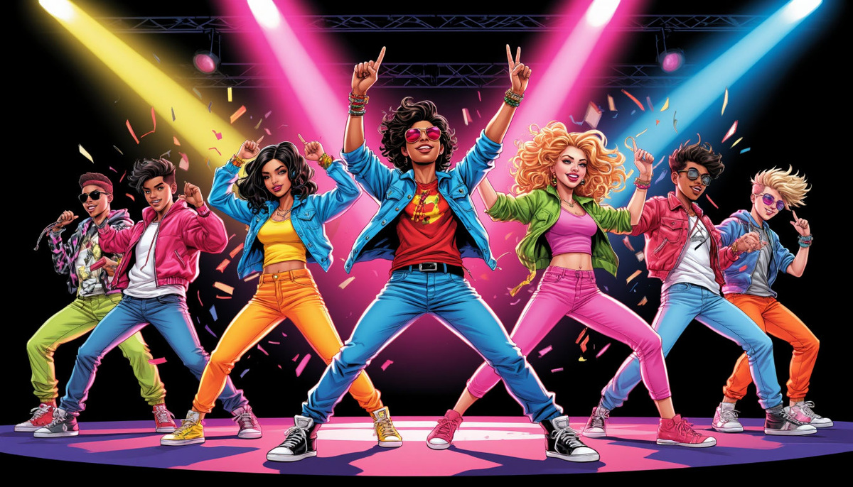 Так выглядят современные молодежные танцы (специально попросила разноцветные костюмчики) по мнению ИИ Шедеврум. Не так уж и плохо выглядят по сравнению с тем, что я видела...