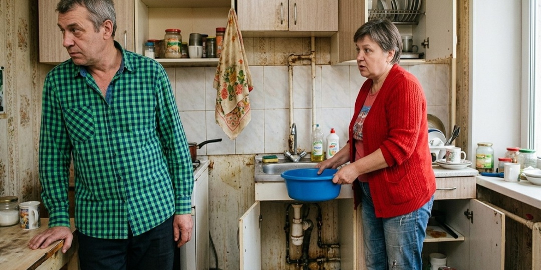 — Я ради семьи стараюсь — Ты ради семьи квартиру продал, а мы теперь с тазиком под трубой живем