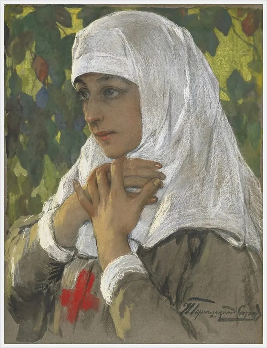Горюшкин-Сорокопудов Иван Силыч (1873-1954). "Сестра милосердия." Был глагол Божий к Иоанну, сыну Захарии, в пустыне. И он проходил по всей окрестной стране Иорданской, проповедуя крещение покаяния для прощения грехов, как написано в книге слов пророка Исаии… Пришли и мытари креститься, и сказали ему: учитель! что нам делать? Он отвечал им: ничего не требуйте более определенного вам. Спрашивали его также и воины: а нам что делать? И сказал им: никого не обижайте, не клевещите, и довольствуйтесь своим жалованьем (Лк.3:2-4,12-14).