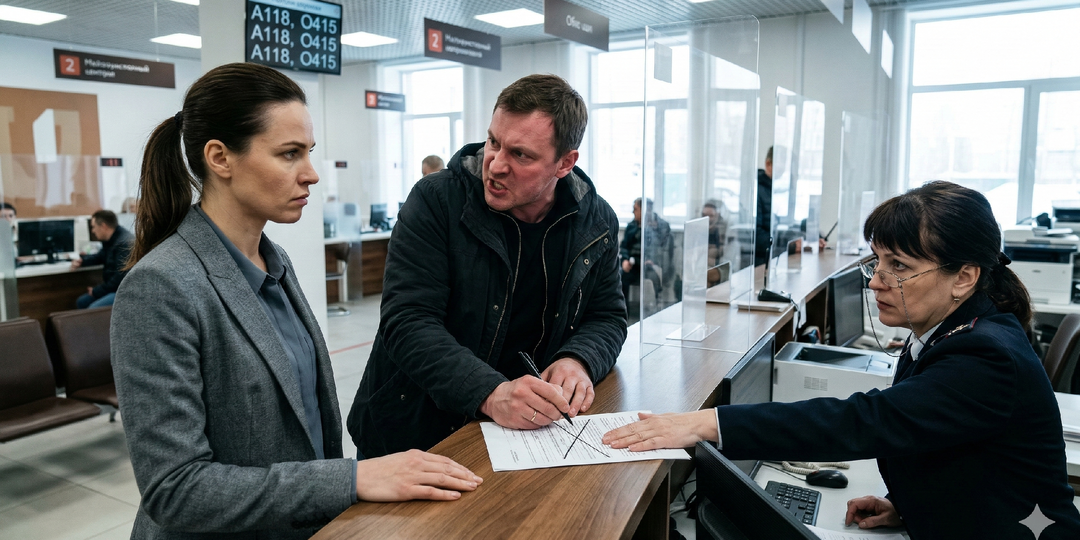 Брат при регистраторе вычеркнул мое имя из заявления: «Ошибка». Регистратор попросил его выйти