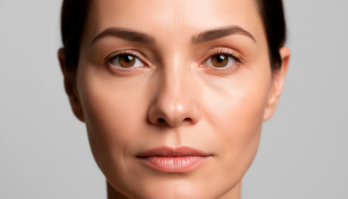 Плотный тон забивается в каждую складочку. Лёгкий крем выглядит свежее.