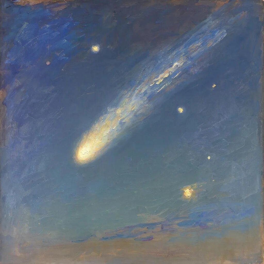 Комета. Иллюстрация сгенерирована нейросетью