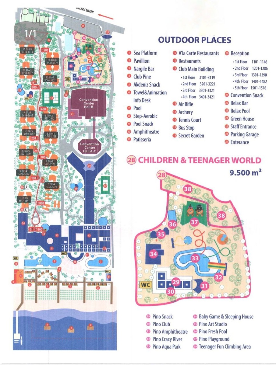 Карта отеля