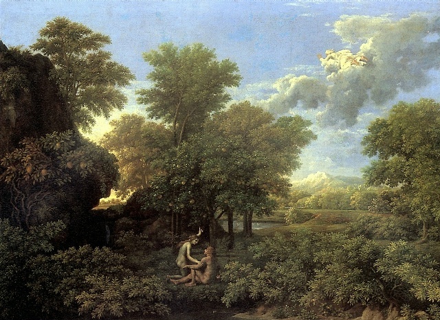 Никола Пуссен «Весна», 1660 –1664 годы. Холст, масло. Размеры: 117 x 160 см. Лувр, Париж. Фото картины взято из открытого источника.