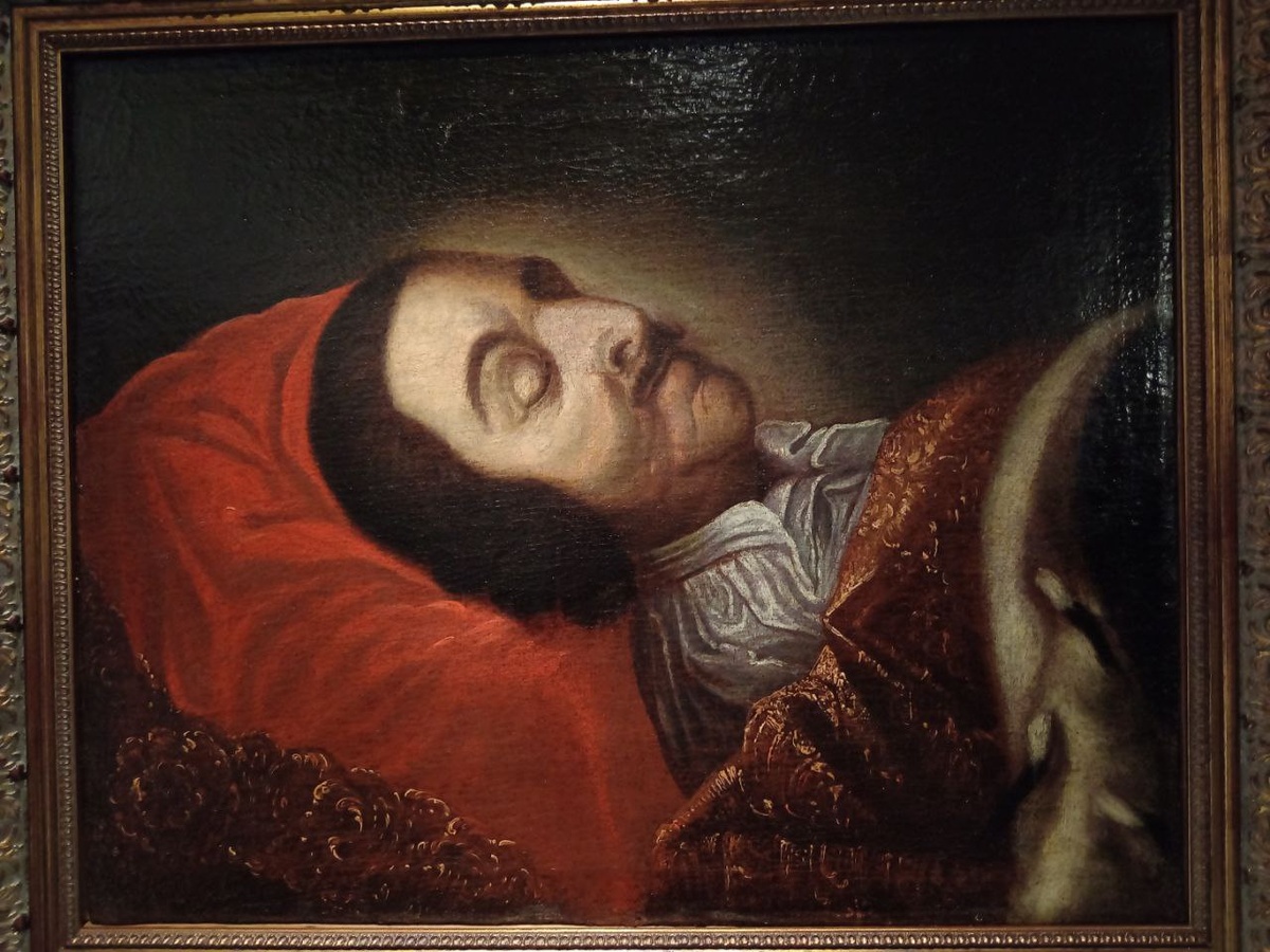    Гонфрид Иоган Таннауэр. Портрет Петра I на смертном одре. Выставка "Наследие Петра Великого и дворцовые перевороты в Российской империи". / Фото: Семен Экштут