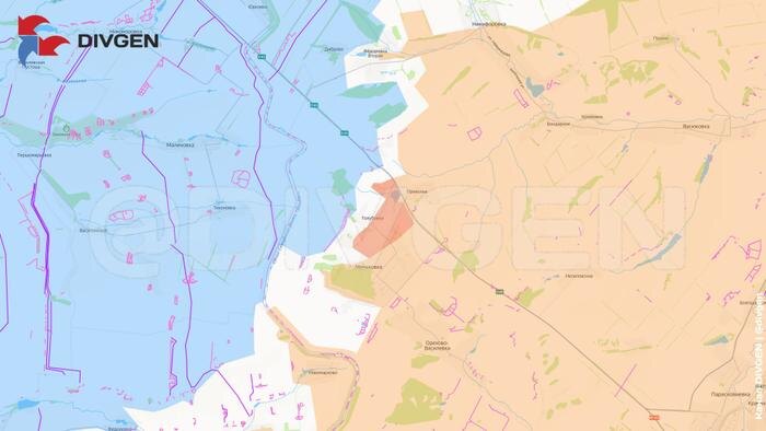 Карта СВО на 10 марта 2026 года. ВС РФ выбили противника из Голубовки. Фото © Telegram / DIVGEN 🚩 Карта СВО