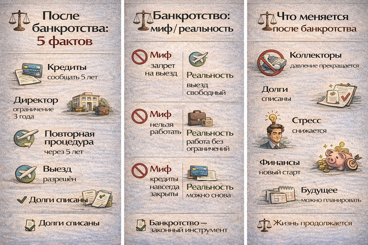 Что будет после банкротства: ограничения и реальность без мифов