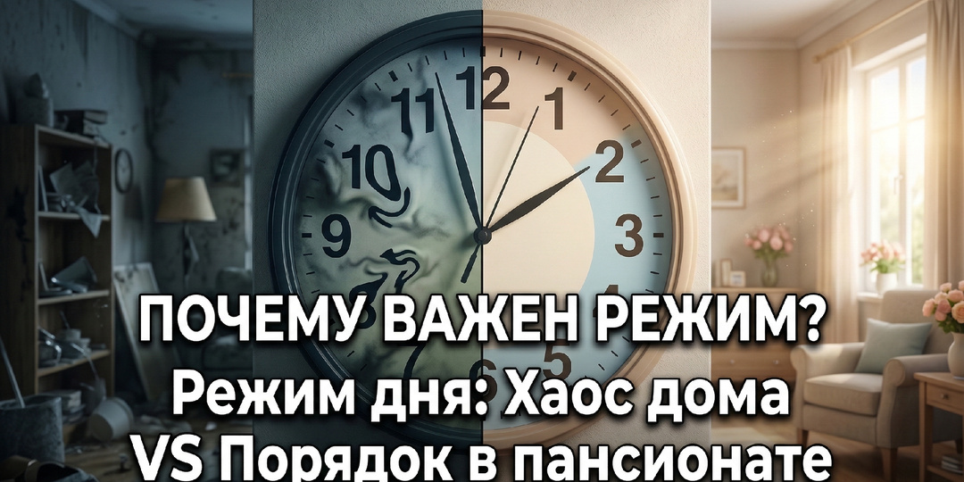 Режим дня: Хаос дома VS Порядок в пансионате