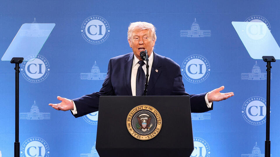     "Топить веселее": Трамп сообщил о 46 уничтоженных кораблях Ирана REUTERS/Kevin Lamarque