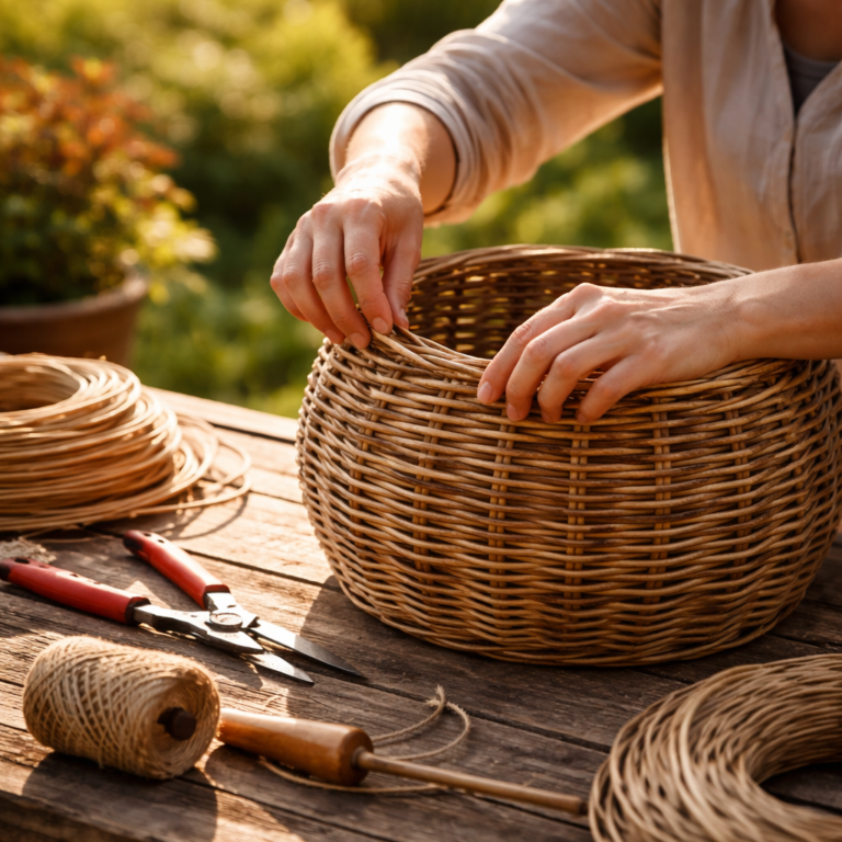    Создание кашпо из ротанга для улицы Loza