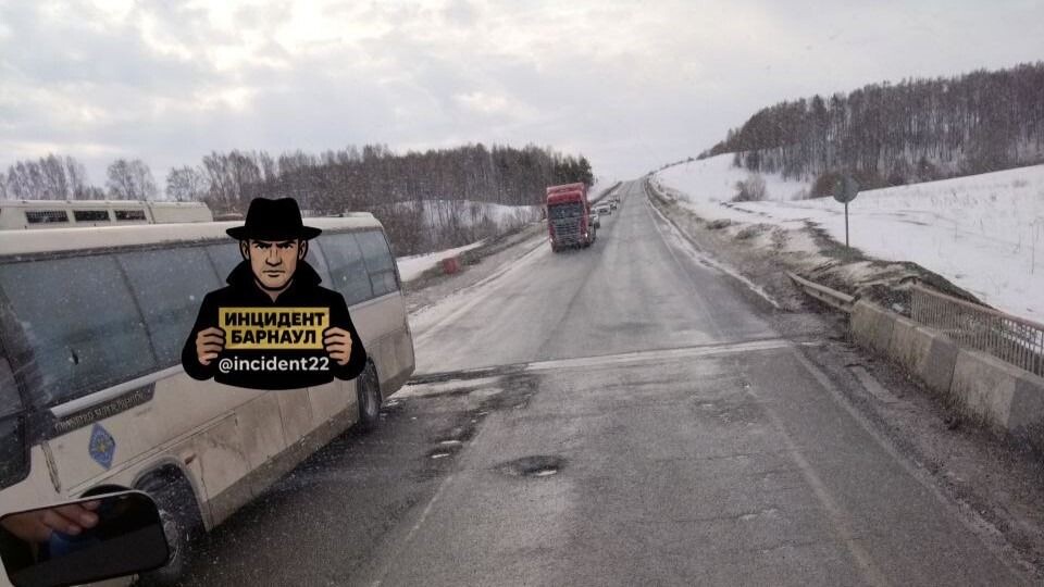    Отрезок трассы Барнаул — Бийск . Источник: t.me/incident22