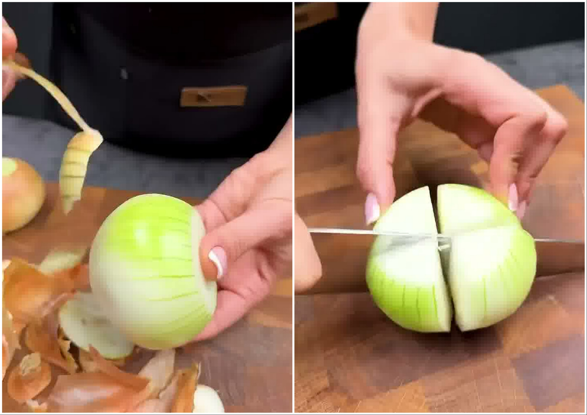 📸 Лук очищаем и нарезаем дольками