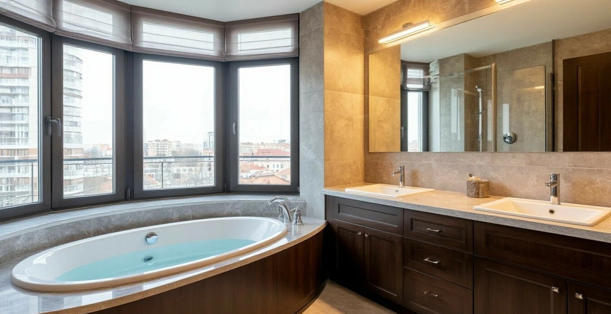 Поставить две раковины в ванную комнату - нтересное решение для семей с несколькими детьми! Это решение позволяет существенно экономить время и нервы по утрам