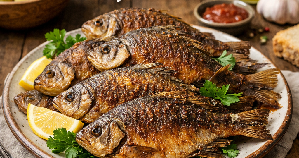 Жареные караси на сковороде без костей